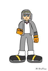 Size: 1042x1533 | Tagged: safe, artist:noooonswing, storm the albatross, human, blue eyes, gloves, goggles, goggles on head, grey hair, humanized, jacket, male, pants, shirt, shoes, socks