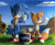 Size: 987x809 | Tagged: safe, artist:jocelynminions, miles "tails" prower, sonic the hedgehog, fox, hedgehog, green hill zone, blue eyes, blue fur, gloves, green eyes, male, monitor, movie style, orange fur, rings, shoes, socks