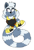 Size: 1229x1813 | Tagged: safe, artist:toonidae, tangle the lemur, hands behind head, smile, tail stand