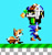 Size: 186x200 | Tagged: safe, artist:pagiepoppie12345, miles "tails" prower, robotnik, sonic the hedgehog, 2023, kidnap, role swap, running, sonic the hedgehog 2 (8bit), trio