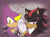 Size: 1280x936 | Tagged: safe, artist:asb-fan, espio the chameleon, shadow the hedgehog, 2018, chest fluff, duo, duo male, frown, gay, heart, holding hands, lidded eyes, looking at viewer, male, males only, question mark, shadpio, shipping, signature, smile, standing