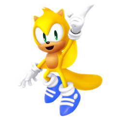Size: 894x894 | Tagged: safe, artist:nibroc-rock, ray the flying squirrel, flying squirrel, sonic mania, 3d, alternate version, blue shoes, simple background, transparent background
