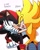 Size: 1590x1990 | Tagged: safe, artist:huyusth, shadow the hedgehog, sonic the hedgehog, 2023, claws, clenched teeth, dialogue, duo, fleetway, fleetway super sonic, frown, gay, hand on face, hands on another's face, korean text, lidded eyes, looking at each other, mouth open, shadow x sonic, shipping, simple background, smile, super form, white background