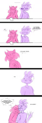 Size: 629x1800 | Tagged: safe, artist:mi1kgreentea, amy rose, blaze the cat, cat, hedgehog, 2017, amy x blaze, comic, cute, english text, eyes closed, female, females only, lesbian, looking at each other, looking back at viewer, makeup, shipping