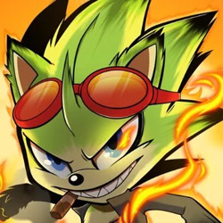 Size: 360x360 | Tagged: safe, artist:ken penders, scourge the hedgehog, hedgehog, cigarette, fire, icon, male, smoking