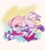 Size: 1829x2048 | Tagged: safe, artist:_karl0_, amy rose, blaze the cat, cat, hedgehog, 2021, amy x blaze, amy's halterneck dress, blaze's tailcoat, blushing, clothes, cute, dress, eyes closed, female, females only, hand on cheek, hand on hip, lesbian, shipping