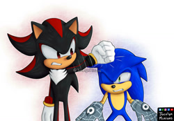 Size: 1069x748 | Tagged: safe, artist:jocelynminions, shadow the hedgehog, sonic the hedgehog, hedgehog, sonic prime s2, male