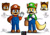 Size: 1069x748 | Tagged: safe, artist:jocelynminions, fox, raccoon, cap, crossover, gloves, luigi, male, mario, mobianified, mustache, overalls, shirt, shoes