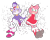 Size: 2500x2000 | Tagged: safe, artist:feisty-evil-fangirl, amy rose, blaze the cat, cat, hedgehog, 2019, amy x blaze, amy's halterneck dress, blaze's tailcoat, blushing, clothes, cute, dress, female, females only, hearts, lesbian, shipping