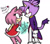 Size: 1024x905 | Tagged: safe, artist:jyllhedgehog367, amy rose, blaze the cat, cat, hedgehog, 2017, amy x blaze, amy's halterneck dress, blaze's tailcoat, blushing, clothes, cute, dress, english text, female, females only, heart, lesbian, looking at each other, shipping