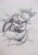 Size: 1435x2048 | Tagged: safe, artist:shibumi-tanuki, kit the fennec, miles "tails" prower, fox, 2023, barefoot, bed, blushing, claws, cuddling, duo, eyes closed, fennec, gay, greyscale, kit x tails, lying on side, male, males only, monochrome, paws, shipping, shoes off, sleeping