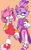 Size: 500x800 | Tagged: safe, artist:gaybrigade, amy rose, blaze the cat, cat, hedgehog, 2017, amy x blaze, amy's halterneck dress, blaze's tailcoat, blushing, clothes, cute, dress, female, females only, heart, holding hands, lesbian, looking at each other, phone, shipping