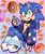 Size: 1668x2000 | Tagged: safe, artist:matrix--lazy, sonic the hedgehog, 2023, abstract background, blushing, collar, cute, donut, ear piercing, fingerless gloves, food, heart, holding something, leg warmers, male, painted fingernails, ring, smile, solo, sonabetes, spray can, star (symbol), tongue out, top surgery scars, trans male, transgender, v sign