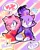 Size: 1630x2048 | Tagged: safe, artist:sonic_bluebird, amy rose, blaze the cat, cat, hedgehog, 2023, amy x blaze, amy's halterneck dress, blaze's tailcoat, blushing, clothes, cute, dress, female, females only, hearts, lesbian, looking at viewer, question mark, shipping, wink