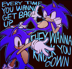 Size: 1170x1116 | Tagged: safe, artist:sonicpilled, sonic the hedgehog, hedgehog, backwards v sign, black background, blushing, english text, looking at viewer, male, mouth open, outline, posing, simple background, smile, solo, top surgery scars, trans male, transgender, wink