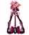 Size: 1121x1377 | Tagged: safe, artist:kaiyuki04, amy rose, hedgehog, 2023, alternate outfit, boots, chain, clothes, featured image, fishnets, hammer, holding something, looking at viewer, piko piko hammer, punk, smile, solo, standing