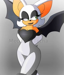 Size: 1692x2000 | Tagged: safe, artist:mechathetecha, rouge the bat, color swap, hands behind back, looking offscreen