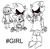 Size: 2048x2001 | Tagged: dead source, safe, artist:race-112, metal sonic, sage, sonic frontiers, black sclera, bow, dress, duo, english text, exclamation mark, eyelashes, line art, robot, shoes, simple background, sisters, socks, standing, trans female, transgender, white background