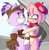 Size: 1280x1317 | Tagged: safe, artist:madhmoxx, amy rose, blaze the cat, cat, hedgehog, 2020, amy x blaze, blushing, cute, female, females only, hat, hugging, lesbian, looking at each other, natural alt, natural amy rose, natural blaze, sheriff star, shipping