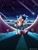 Size: 3000x4000 | Tagged: safe, artist:jonnisalazar, sonic the hedgehog, green hill zone, abstract background, classic sonic, classic sonic (universe), flower, grass, holding something, looking at viewer, microphone, mouth open, nighttime, outdoors, pointing, redraw, shooting star, smile, solo, sonic the hedgehog (8bit), star (sky)