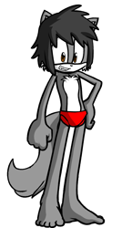 Size: 475x820 | Tagged: safe, wolf, barefoot, child, loincloth, male, sonic character creator