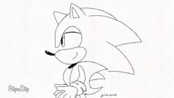 Size: 1280x720 | Tagged: safe, artist:giaoux, miles "tails" prower, sonic the hedgehog, 2023, animated, duo, falling, gay, heart, heart tail, hugging, implied kissing, line art, no sound, running, shipping, simple background, sonic x tails, standing, webm, white background