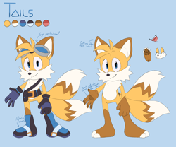Size: 3186x2650 | Tagged: safe, artist:glimmerbee, miles "tails" prower, redesign, reference sheet