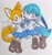 Size: 1907x2048 | Tagged: safe, artist:tomii_pepe, kit the fennec, miles "tails" prower, 2023, :<, blushing, crossdressing, cute, duo, femboy, frown, gay, kitabetes, kitails, looking at viewer, mouth open, schoolgirl outfit, shipping, signature, smile, standing, tailabetes, traditional media