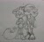 Size: 2048x1923 | Tagged: safe, artist:anasnchez, miles "tails" prower, shadow the hedgehog, fox, hedgehog, 2022, cute, duo, eyes closed, frown, gay, heart, line art, looking at them, male, nuzzle, pencilwork, shadow x tails, shadowbetes, shipping, signature, sketch, smile, standing, traditional media