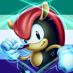 Size: 768x768 | Tagged: safe, artist:homophobic-sonic, mighty the armadillo, edit, gay, icon, mlm pride, pride, pride flag background, solo, star (symbol)