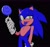 Size: 2048x1921 | Tagged: safe, artist:hyeon_sonic, sonic the hedgehog, 2023, black background, blue tongue, candy, holding something, lollipop, looking at viewer, mouth open, simple background, solo, standing, tongue out