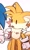 Size: 1224x2048 | Tagged: dead source, safe, artist:tetsuchibimori, miles "tails" prower, sonic the hedgehog, 2023, :o, confused, cute, duo, looking at them, mouth open, offscreen character, simple background, solo focus, standing, tailabetes, white background