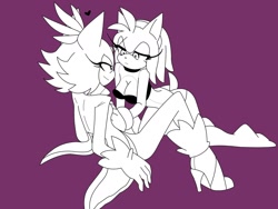Size: 1280x960 | Tagged: suggestive, artist:laconchadetupadre, amy rose, blaze the cat, cat, hedgehog, 2019, alternate version, amy x blaze, bedroom eyes, blaze's tailcoat, cute, female, females only, heart, lesbian, looking at each other, romantic, shipping, sketch