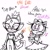 Size: 1080x1080 | Tagged: safe, artist:jazzhedgies, amy rose, blaze the cat, cat, hedgehog, 2023, amy x blaze, cute, english text, female, females only, fire, flame, heart, lesbian, mouth open, shipping, sketch