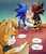Size: 2048x2408 | Tagged: safe, artist:akarisandraws, miles "tails" prower, nine, shadow the hedgehog, sonic the hedgehog, sonic prime, abstract background, blushing, damn these bitches gay, dialogue, english text, gay, heart, holding hands, looking at them, meme, scene parody, shadow x sonic, shipping, signature, sonic prime s3, speech bubble, standing, sweatdrop, trio