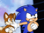 Size: 1600x1200 | Tagged: safe, artist:0vergrowngraveyard, miles "tails" prower, sonic the hedgehog, adventures of sonic the hedgehog, abstract background, classic sonic, classic sonic (universe), classic tails, dic, duo, looking ahead, looking offscreen, male, redraw