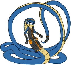 Size: 980x888 | Tagged: safe, artist:kyurem2424, oc, oc:viper the cobra, au:sonic world travel, cobra, no power pattern, snake, white background