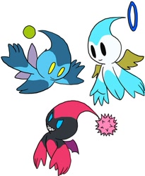Size: 703x857 | Tagged: safe, artist:kyurem2424, chao, au:sonic world travel, dark chao, hero chao, no power pattern, white background