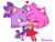 Size: 400x300 | Tagged: safe, artist:nataszaluiz, amy rose, blaze the cat, cat, hedgehog, 2020, amy x blaze, amy's halterneck dress, blaze's tailcoat, blushing, chibi, clothes, cute, dress, eyes closed, female, females only, heart, hugging, lesbian, one eye closed, shipping