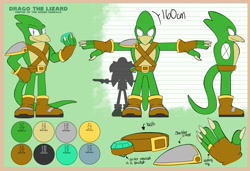 Size: 2048x1398 | Tagged: safe, artist:tvict101, oc, oc:drago the lizard, lizard, marriage ring, reference sheet, the order emerald