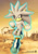 Size: 618x874 | Tagged: safe, artist:underworldcircle, silver the hedgehog, hedgehog, day, floating, looking at viewer, male, mid-air, psychokinesis, ruins, solo