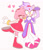 Size: 1756x2048 | Tagged: safe, artist:sugar_milkk, amy rose, blaze the cat, cat, hedgehog, 2020, amy x blaze, amy's halterneck dress, blaze's tailcoat, blushing, clothes, cute, dress, eyes closed, female, females only, hand on cheek, heart, lesbian, mouth open, shipping