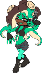 Size: 891x1525 | Tagged: safe, artist:kyurem2424, marina, mobianified, octopus, off the hook, splatoon, traced