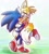 Size: 644x720 | Tagged: source needed, safe, artist:devotedsidekick, miles "tails" prower, sonic the hedgehog, blushing, carrying them, cute, duo, eyes closed, gay, heart, holding each other, one eye closed, shipping, smile, sonabetes, sonic x tails, standing, tailabetes, traditional media