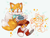Size: 1734x1330 | Tagged: safe, artist:mealbits, miles "tails" prower, fox, beanbrows, blushing, clothes, cute, exclamation mark, female, goggles, holding something, pout, shirt, shorts, skirt, smile, solo, sparkles, tailabetes, trans female, transgender