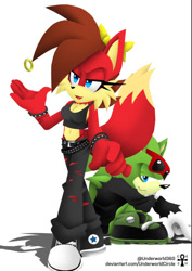 Size: 620x874 | Tagged: safe, artist:underworldcircle, fiona fox, scourge the hedgehog, lineless