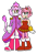 Size: 540x797 | Tagged: safe, artist:links-nipples, amy rose, blaze the cat, cat, hedgehog, 2017, amy x blaze, cute, duo, female, females only, lesbian, looking at them, mouth open, shipping, simple background, smile