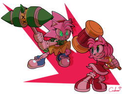 Size: 1600x1228 | Tagged: safe, artist:reinadecorazonez, amy rose, rosy the rascal