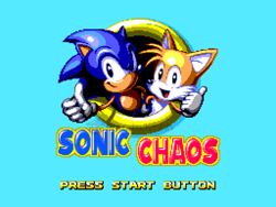 Size: 1024x768 | Tagged: safe, artist:justwizhhh, miles "tails" prower, sonic the hedgehog, 2023, duo, english text, pixel art, redraw, remake, sonic chaos, title screen