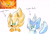 Size: 1906x1314 | Tagged: safe, artist:pastelspindash, miles "tails" prower, sonic the hedgehog, super sonic 2, super tails, sonic frontiers, alternate super form, bust, english text, reference inset, simple background, super form, white background